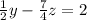 \frac{1}{2} y - \frac{7}{4} z = 2