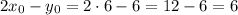 2x_0-y_0 = 2 \cdot 6 - 6 = 12-6=6