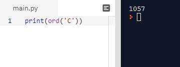 Дан символ С. Вывести его код (то есть номер кодовой таблице). На Питоне.