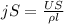 jS=\frac{US}{\rho l}