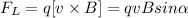 F_L=q[v\times B]=qvBsin\alpha