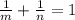 \frac{1}{m} + \frac{1}{n} = 1