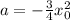 a=-\frac{3}{4}x_0^2