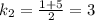 k_2=\frac{1+5}{2}=3