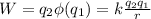 W=q_2\phi(q_1)=k\frac{q_2q_1}{r}