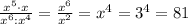 \frac{x^5\cdot x}{x^6 : x^4}=\frac{x^6}{x^2}=x^4=3^4=81