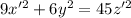 9x'^2+6y^2=45z'^2