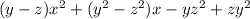 (y-z)x^{2} +(y^{2} -z^{2} )x-yz^{2} +zy^{2}