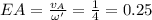 EA=\frac{v_A}{\omega'}=\frac{1}{4}=0.25