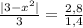 \frac{|3-x^2|}{3} =\frac{2,8}{1,4}