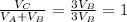 \frac{V_{C}}{V_{A}+V_{B}}=\frac{3V_{B}}{3V_{B}}=1