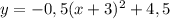 y=-0,5(x+3)^2+4,5