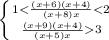 \left \{ {{1 < \frac{(x+6)(x+4)}{(x+8)x}3}} \right.