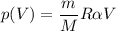 \displaystyle p(V)=\frac{m}{M}R\alpha V