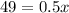 49 = 0.5x