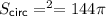 S_{\sf circ}=\piR^2=144\pi