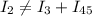 \displaystyle I_2\neq I_3+I_{45}