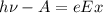 \displaystyle h\nu-A=eEx