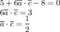 5+6 \overline a \cdot \overline c-8=0\\6 \overline a \cdot \overline c=3\\ \overline a \cdot \overline c=\dfrac{1}{2}