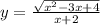 y = \frac{\sqrt{x^{2} -3x+4} }{x+2}