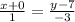 \frac{x+0}{1} = \frac{y-7}{-3}