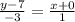 \frac{y-7}{-3} = \frac{x+0}{1}