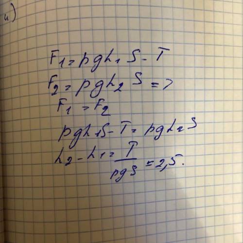 Кусок льда привязан нитью ко дну цилиндрического сосуда с водой (рис. 13). Над поверхностью воды нах