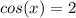 cos(x) = 2