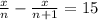 \frac{x}{n}-\frac{x}{n+1}=15