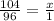 \frac{104}{96} = \frac{x}{1}