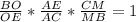 \frac{BO}{OE} *\frac{AE}{AC} *\frac{CM}{MB} =1