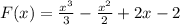 F(x) = \frac{x^3}{3} - \frac{x^2}{2} + 2x - 2