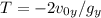 T = -2v_{0y}/g_y