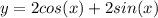 y=2cos(x)+2sin(x)