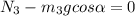 \displaystyle N_3-m_3gcos\alpha =0