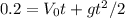 0.2 =V_0t+gt^2/2