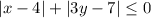 |x-4| + |3y-7| \leq 0