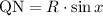 \mathrm{QN}=R\cdot\sin x