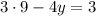 3\cdot 9-4y=3