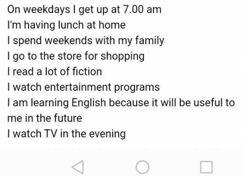 1. Answer the questions about the things you usually do. Use the present simple in your answers1.Wha