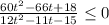 \frac{60t^2-66t+18}{12t^2-11t-15}\leq 0