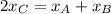 2x_{C}=x_{A}+x_{B}