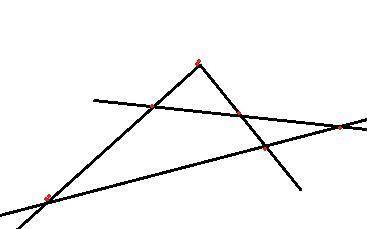 Как распредилить 6точек так что бы на каждой прямой было 3точкинужен сам чертёж​