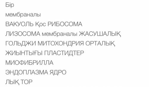 Мембранасы жоқБір мембраналыЕкі мембраналы оргоноидтерді жаз ​