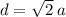 d = \sqrt{2} \: a