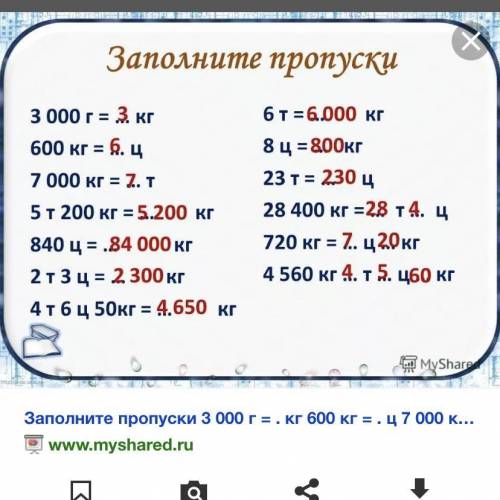 3 000г =кг 600кг=...ц7000кг=...т5т 200кг=...кг840ц=...кг2т 3ц=...кг4т 6ц 50кг=...кг​