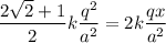 \displaystyle \frac{2\sqrt{2}+1 }{2}k\frac{q^2}{a^2}=2k\frac{qx}{a^2}