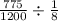 \frac{775}{1200} \div \frac{1}{8}