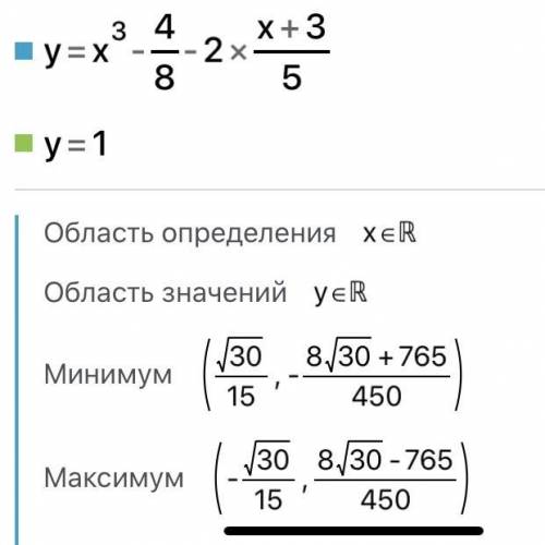 X(третья степень) - 4 в знаменателе 8 -2 x+3(в знаменателе5) =1