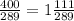 \frac{400}{289} =1\frac{111}{289}